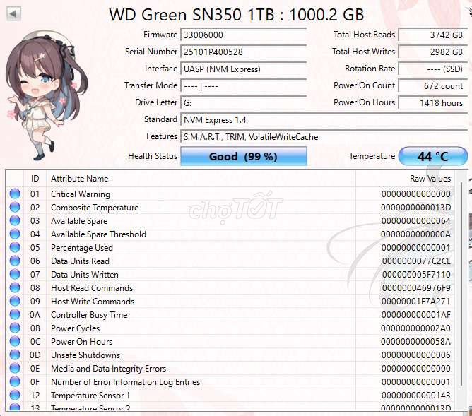 Фото 3: SSD WD Green SN350 1TB NVMe