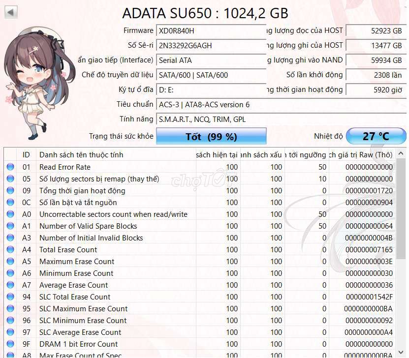 Фото 3: ADATA SU650 SSD SATA 1TB Б/У