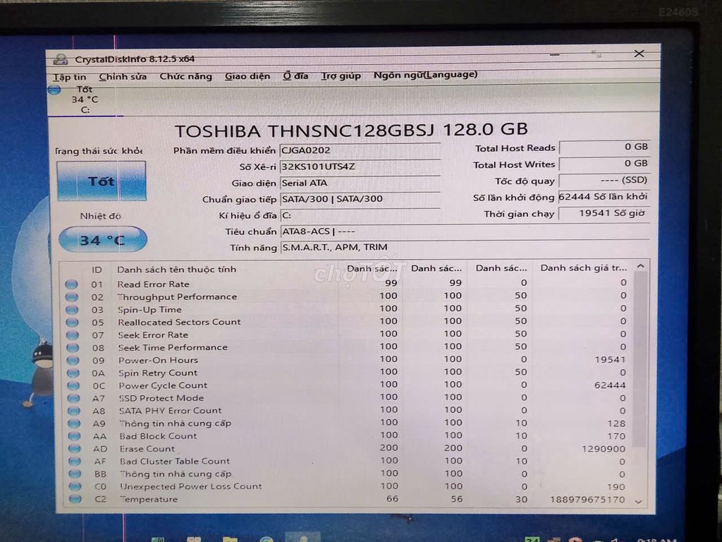 Фото 3: SSD Toshiba 128GB, здоровье 100%, б/у