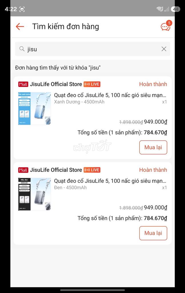 Фото 2: Вентилятор на шею JisuLife Neck Fan 5 Синий