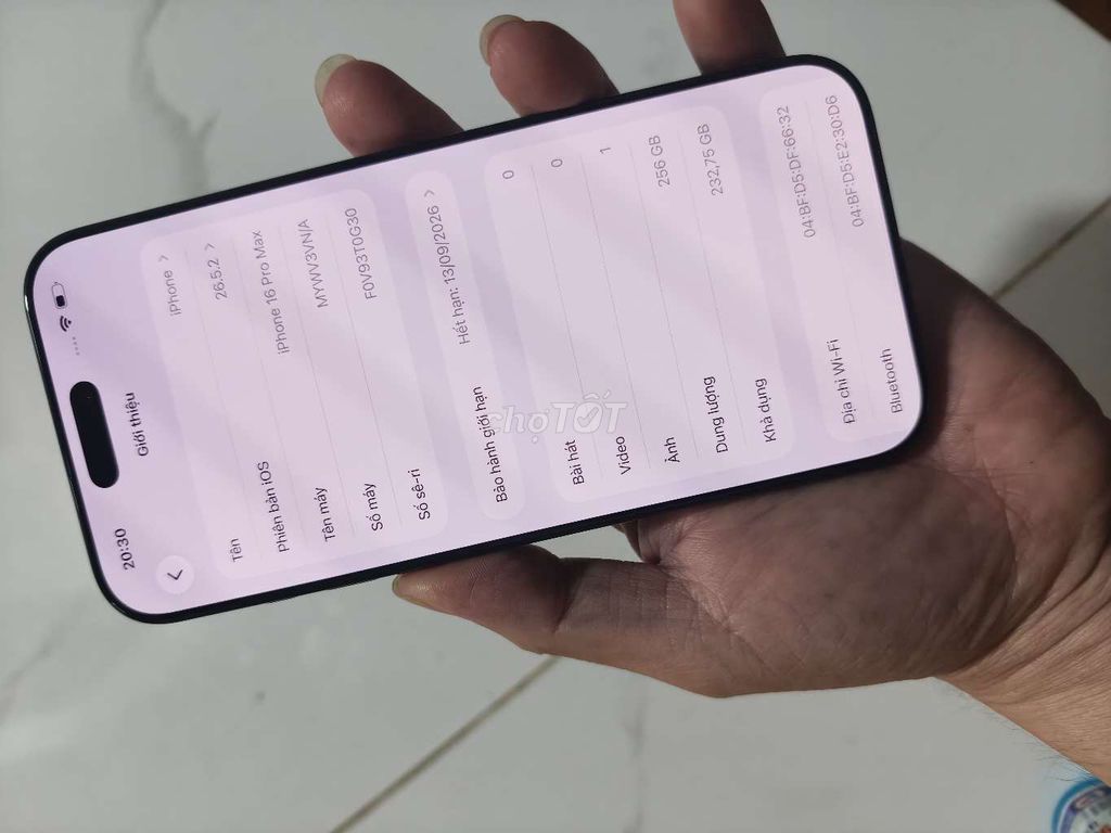 Фото 2: iPhone 16 Pro Max 256GB zin nguyên VN pin 100%