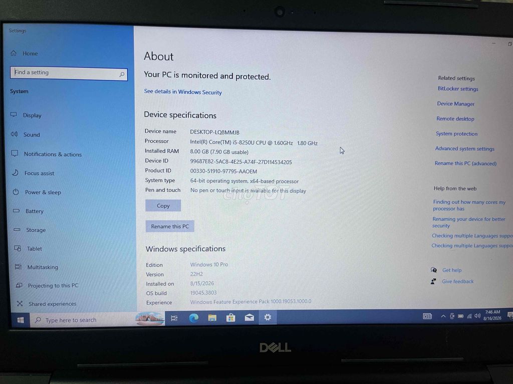 Фото 3: Dell Latitude 3500 i5-8265U 15.6 inch 8GB/256GB
