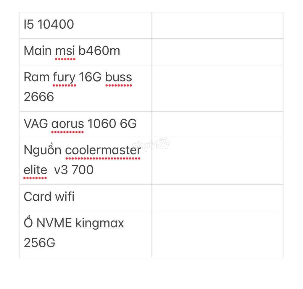 Фото 3: i5 10400 - VGA 1060 - ram 16G - NVME 256g