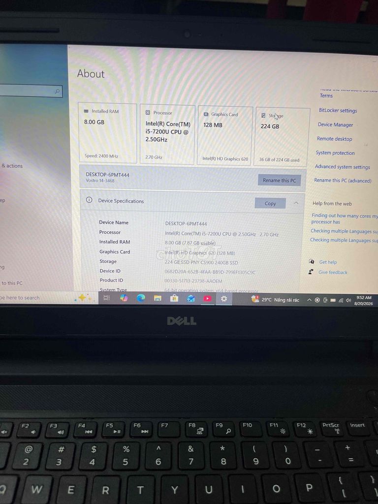 Фото 3: Dell Vostro 14 3468 i5-7200U 14 inch 8GB/256GB SSD