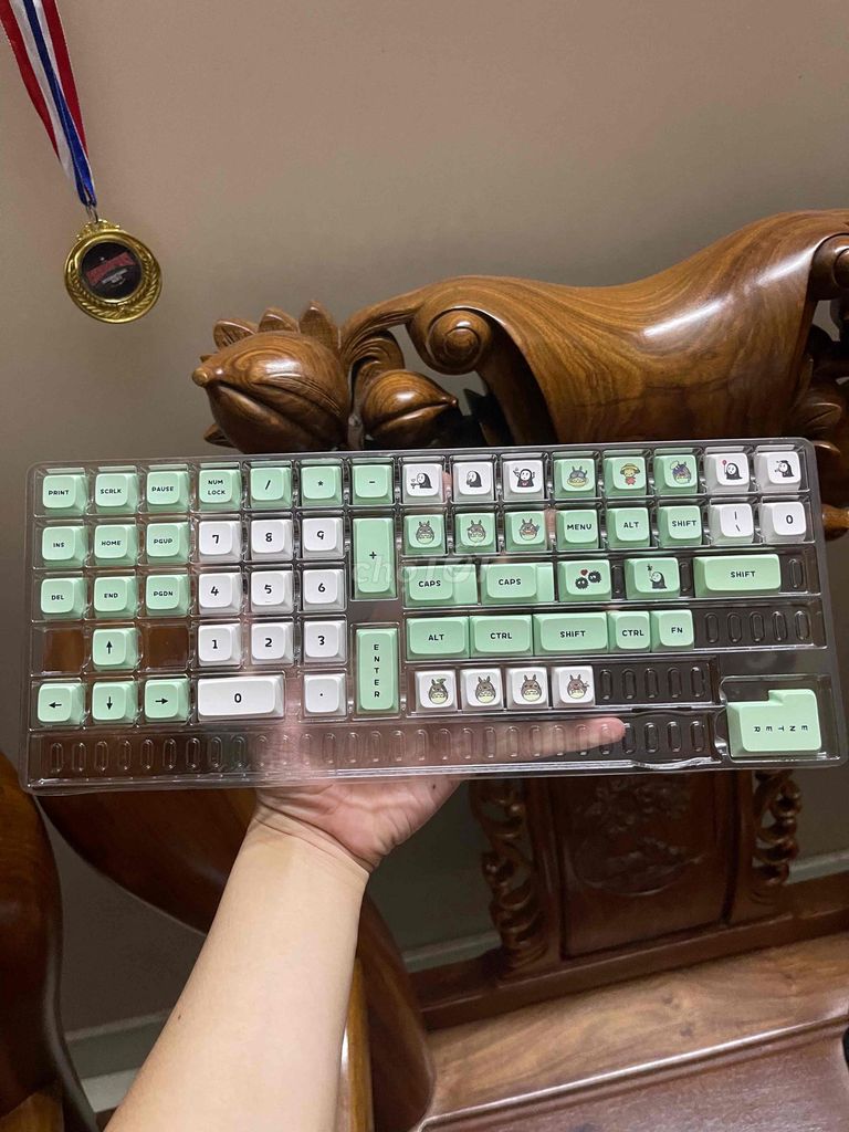 Фото 3: Keycap MOA profile Cherry Totoro Xanh lá