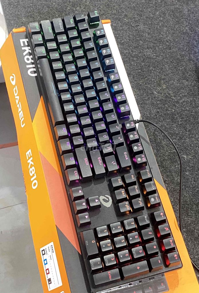 Механическая клавиатура fullsize ek810 brown switch led rainbow fbox