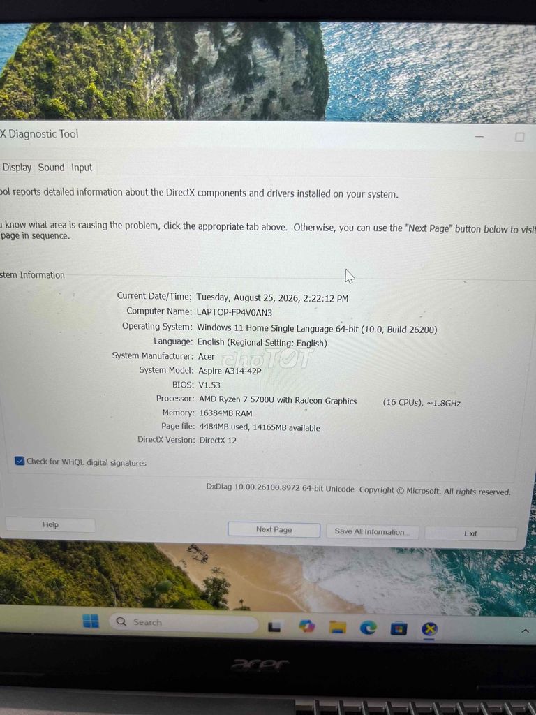 Acer Aspire 3 14 Ryzen 7 16GB/512GB 14 дюймов серебристый
