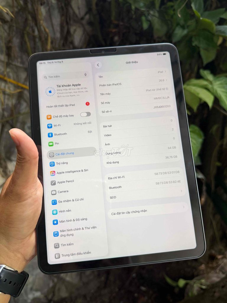 Фото 2: iPad Air 5 M1 11 дюймов 64GB WiFi, аккумулятор 94%, новый 99%