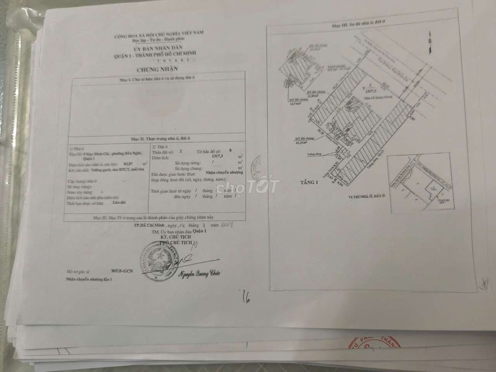 Продажа дома с фасадом 33×40 м на улице Мак Динь Ти, квартал Бен Нге, район 1