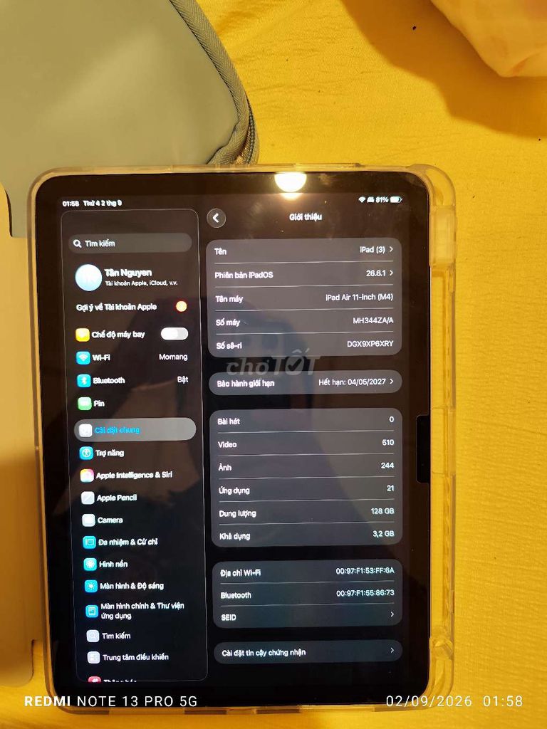 Apple iPad Air 11 M4 128GB Гарантия до 04.05.2027