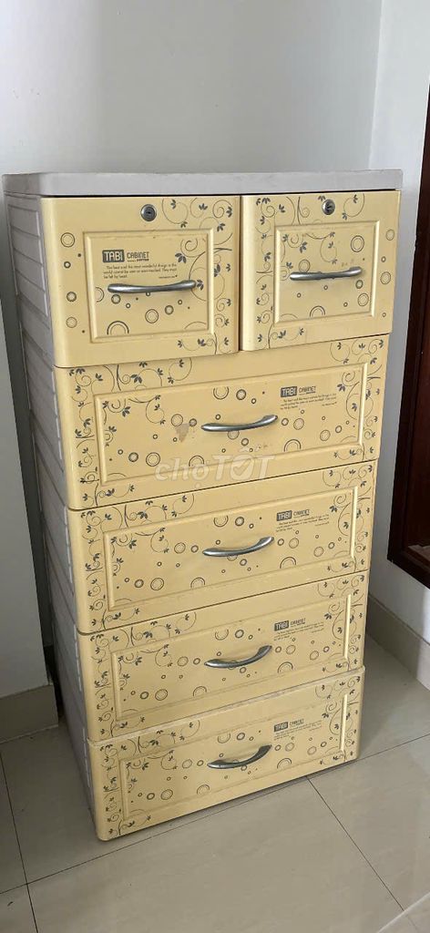 Пластиковый шкаф TABI CABINET кремово-жёлтый, 6 отделений