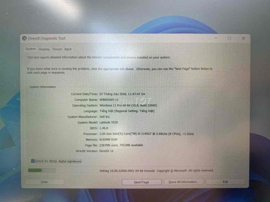 Dell Latitude 5520 i5 1145g7 15.6 inch 8GB/256GB