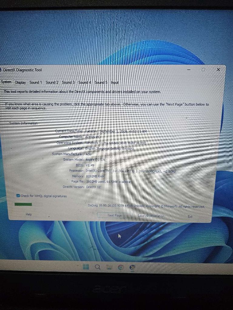 Фото 2: Acer Aspire E5-576 i3-8130U 8GB Windows 10 Pro