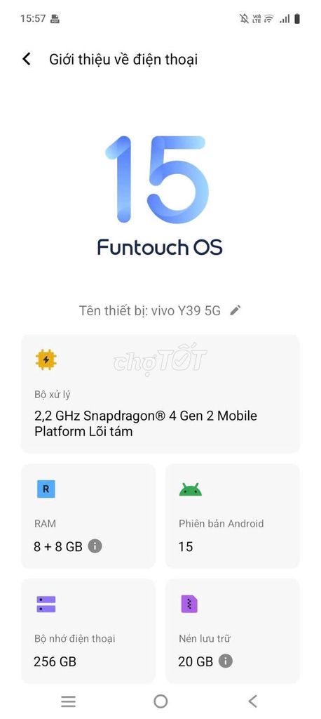 Vivo Y39 5G 8GB/256GB серебристый