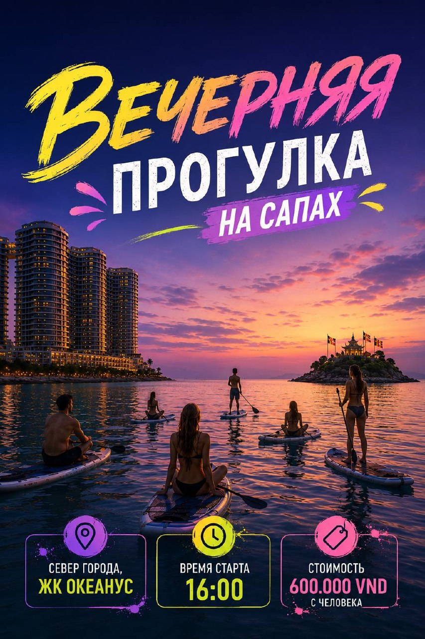 Вечерняя прогулка на сапбордах по морю с красивыми видами и закатом