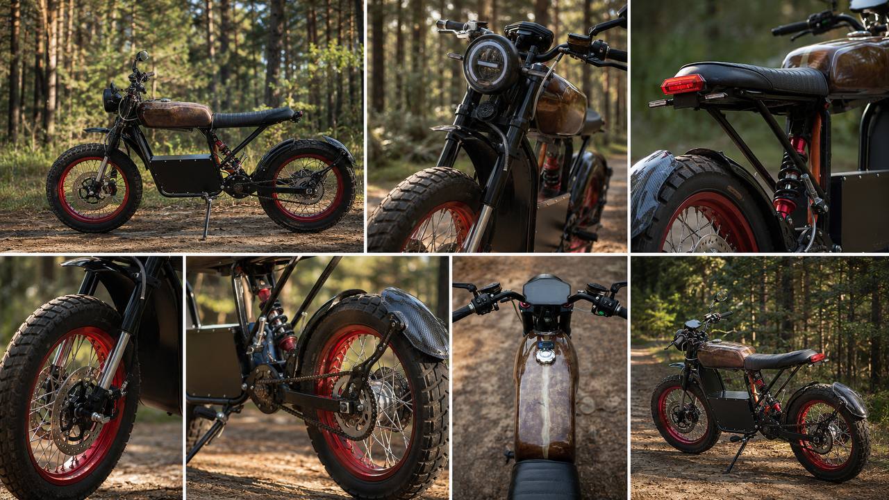 Продаю полностью собранный кастомный электромотоцикл в стиле Cafe Racer / Scrambler.