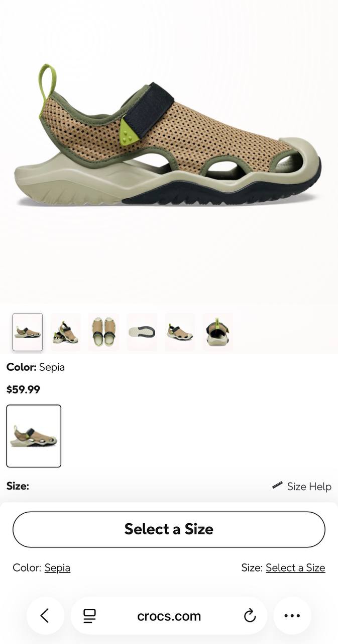 Продаю сандалии Crocs Swiftwater в отличном состоянии, носились около месяца.
