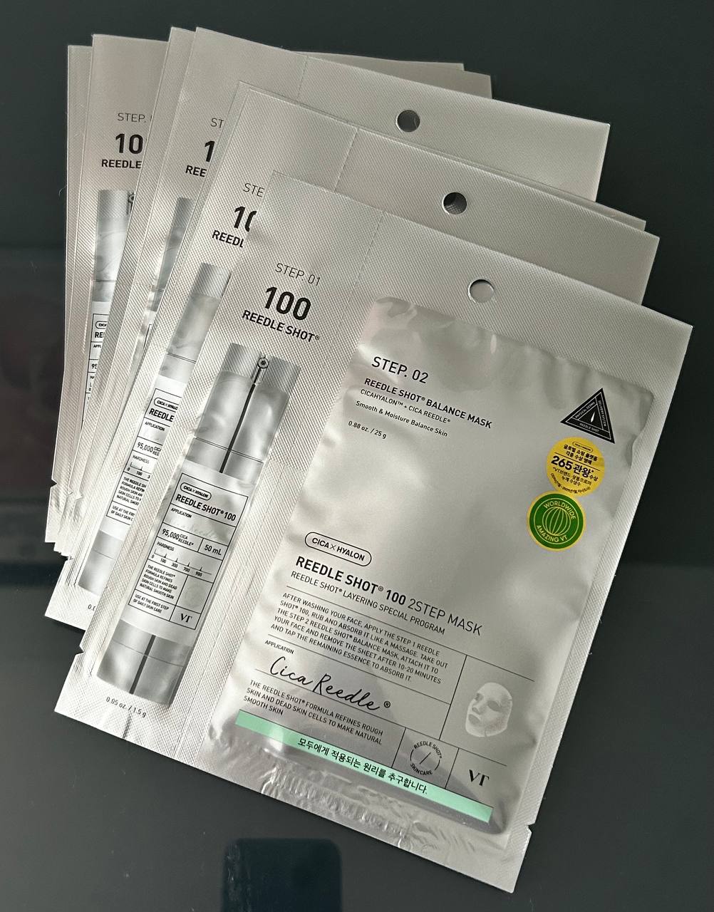 Новые запечатанные маски VT Reedle Shot 100 2-Step Mask, куплены в Корее, срок годности…