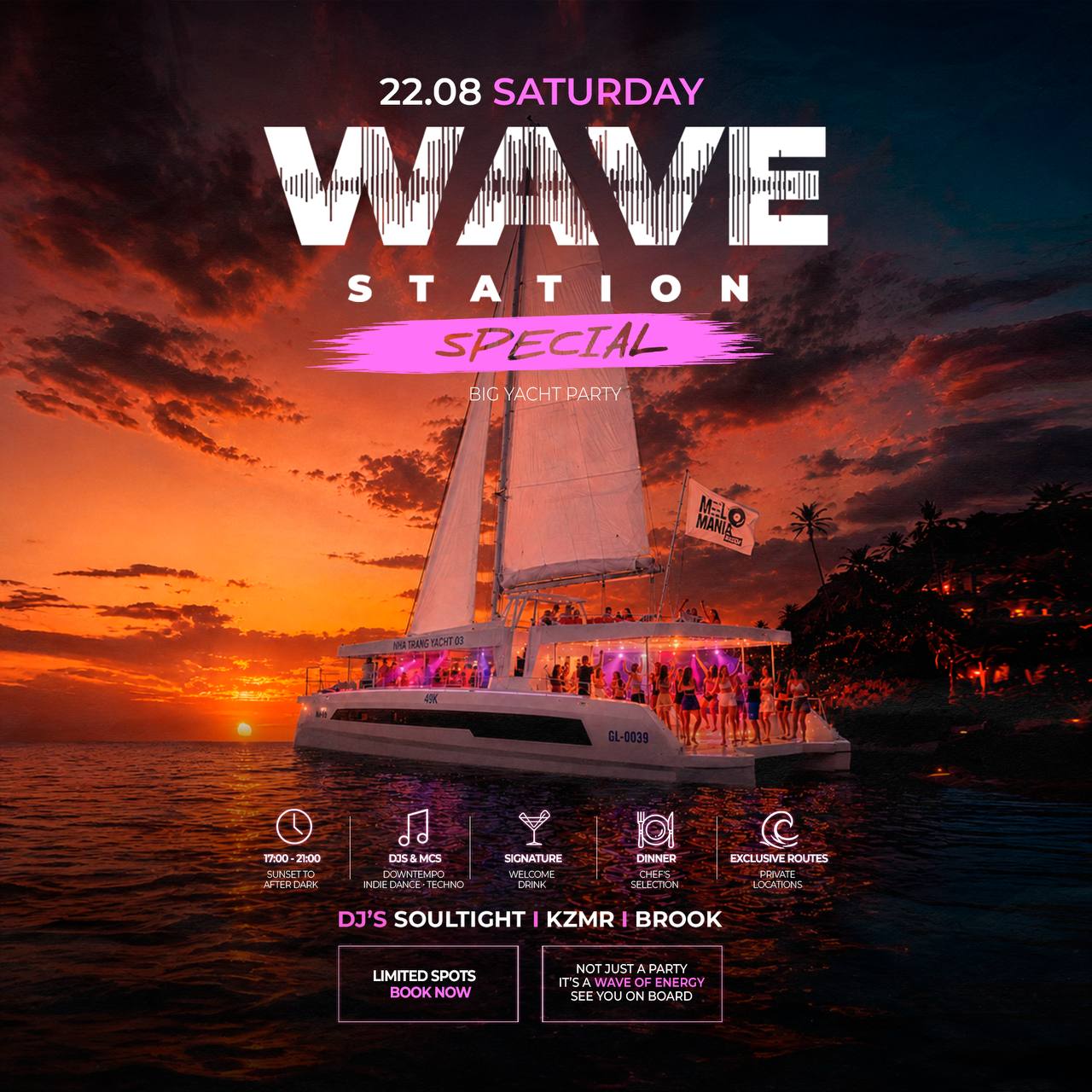 22 августа состоится специальная яхт-вечеринка WAVE STATION в открытом море.