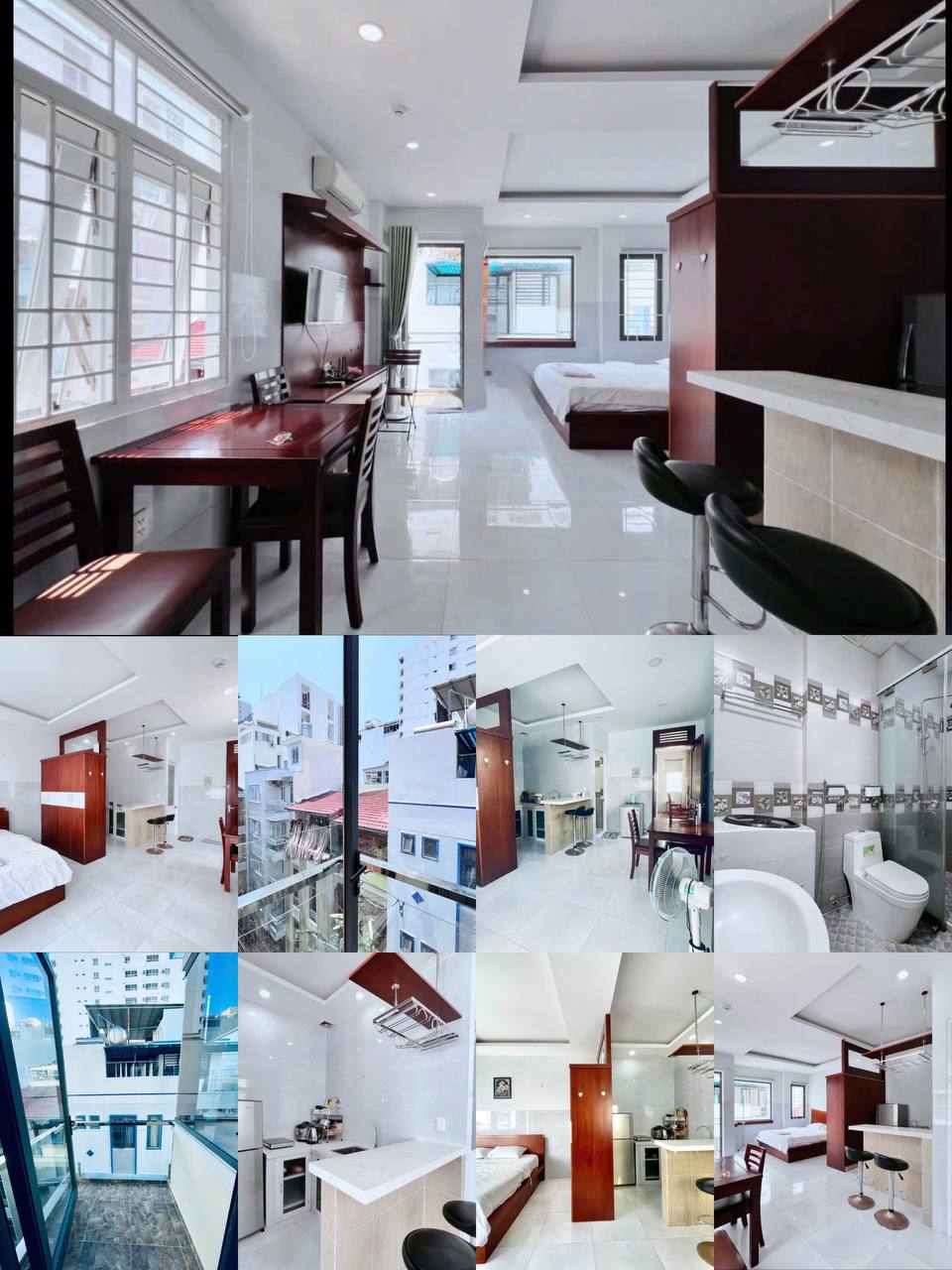 Сдаётся большая студия 35 м² с балконом на улице Nguyễn Thiện Thuật в центре Нячанга.