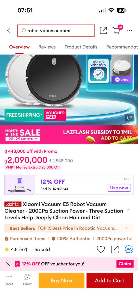 Продаётся робот-пылесос Xiaomi Vacuum E5 в хорошем состоянии