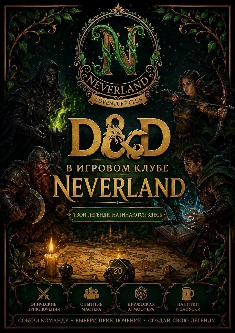 Клуб настольных игр NEVERLAND приглашает на ДнД