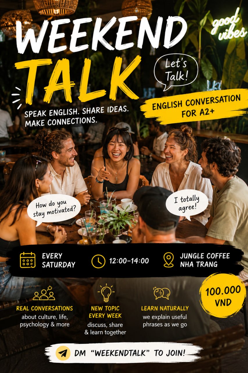 Разговорный английский клуб WeekendTalk для уровня A2+