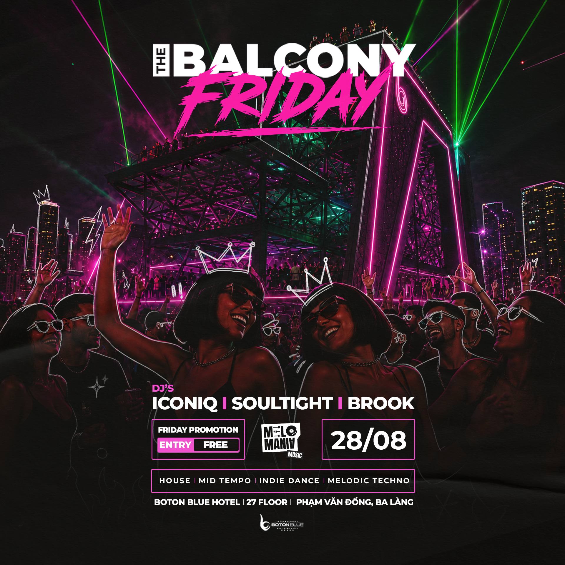 Вечеринка в баре The Balcony на 27 этаже отеля Boton Blue