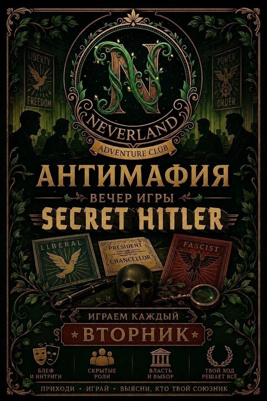 Приглашаем на игровую встречу по игре «Тайный Гитлер» (Secret Hitler)…