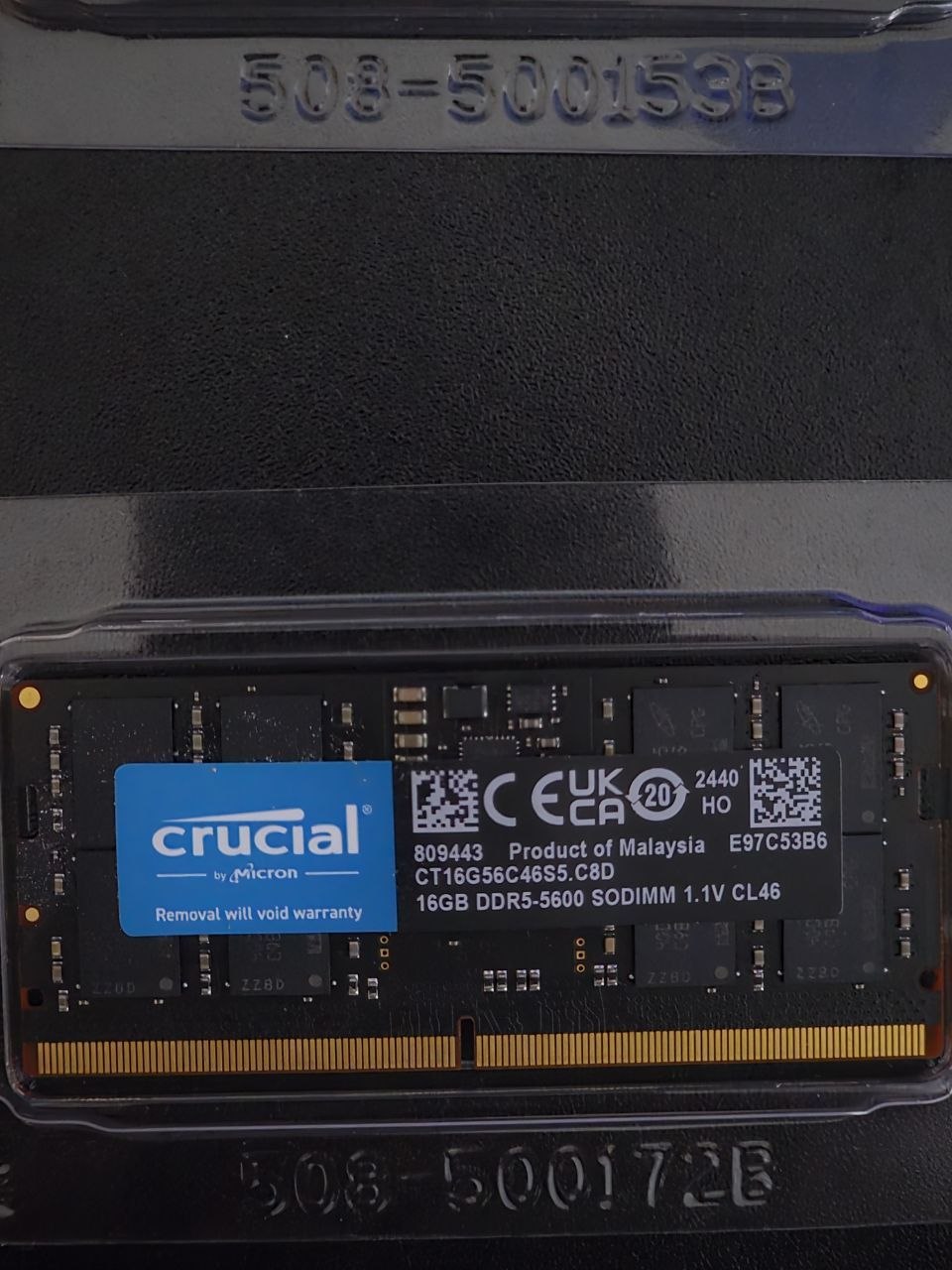 Продаётся оперативная память Crucial 16 ГБ для ноутбука, DDR5, 5600 МГц, SO-DIMM…