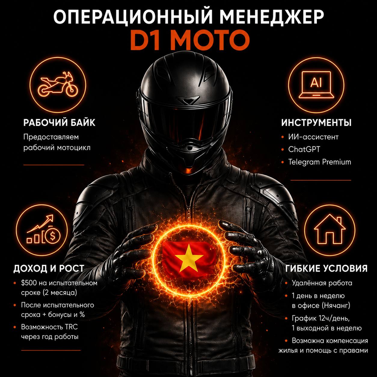 D1 Moto ищет операционного менеджера