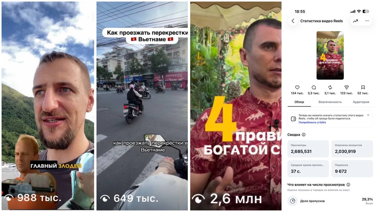 Предлагаю услуги продюсирования Reels для экспертов и предпринимателей во Вьетнаме.