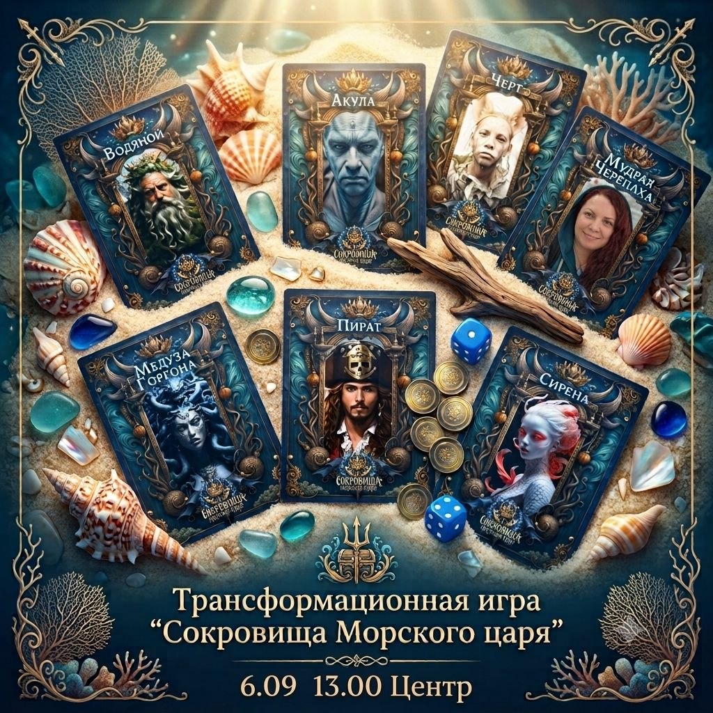 Трансформационная игра «Сокровища Морского Царя» с психологом Ольгой Карповой.