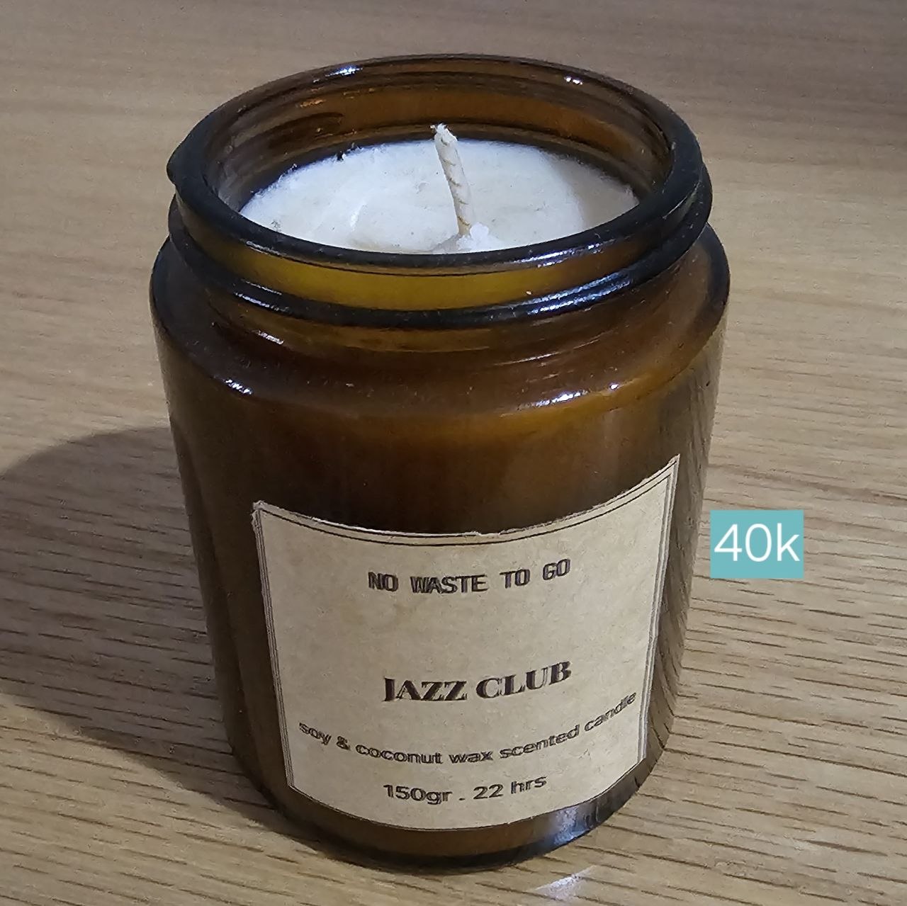 Продаётся целая свеча из органического воска с натуральными маслами от No waste to go.