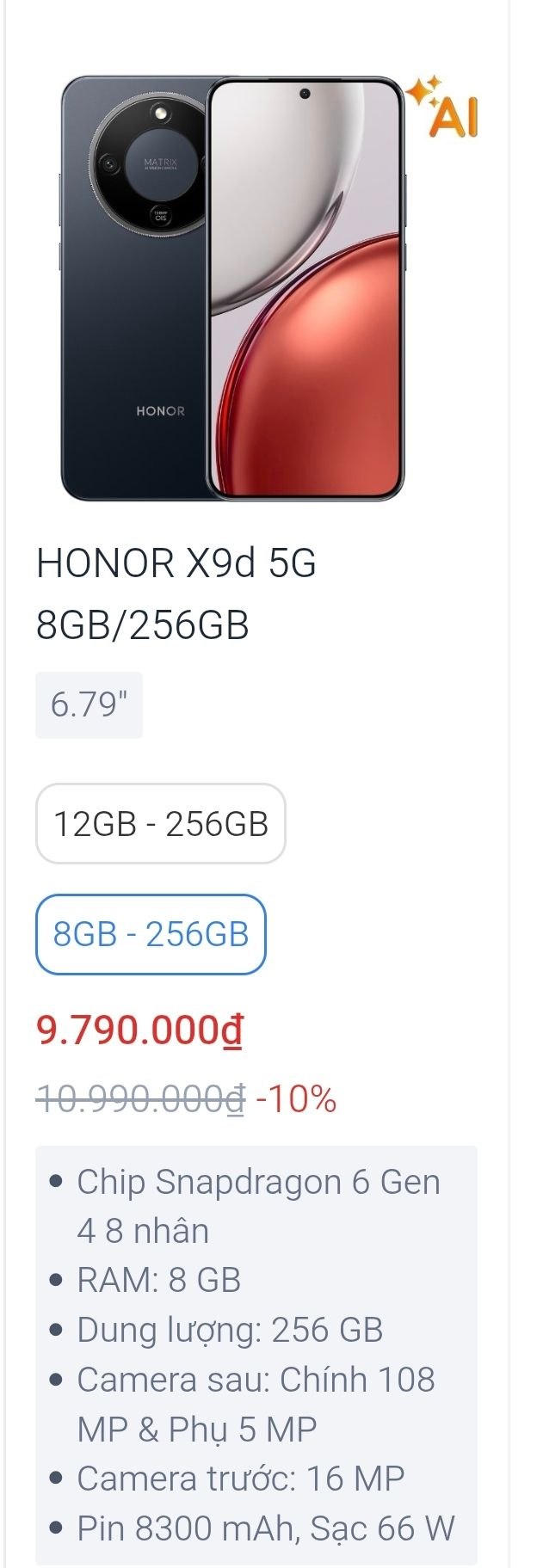Продаётся смартфон Honor X9D с аккумулятором 8500 мАч, глобальная версия, с русским…