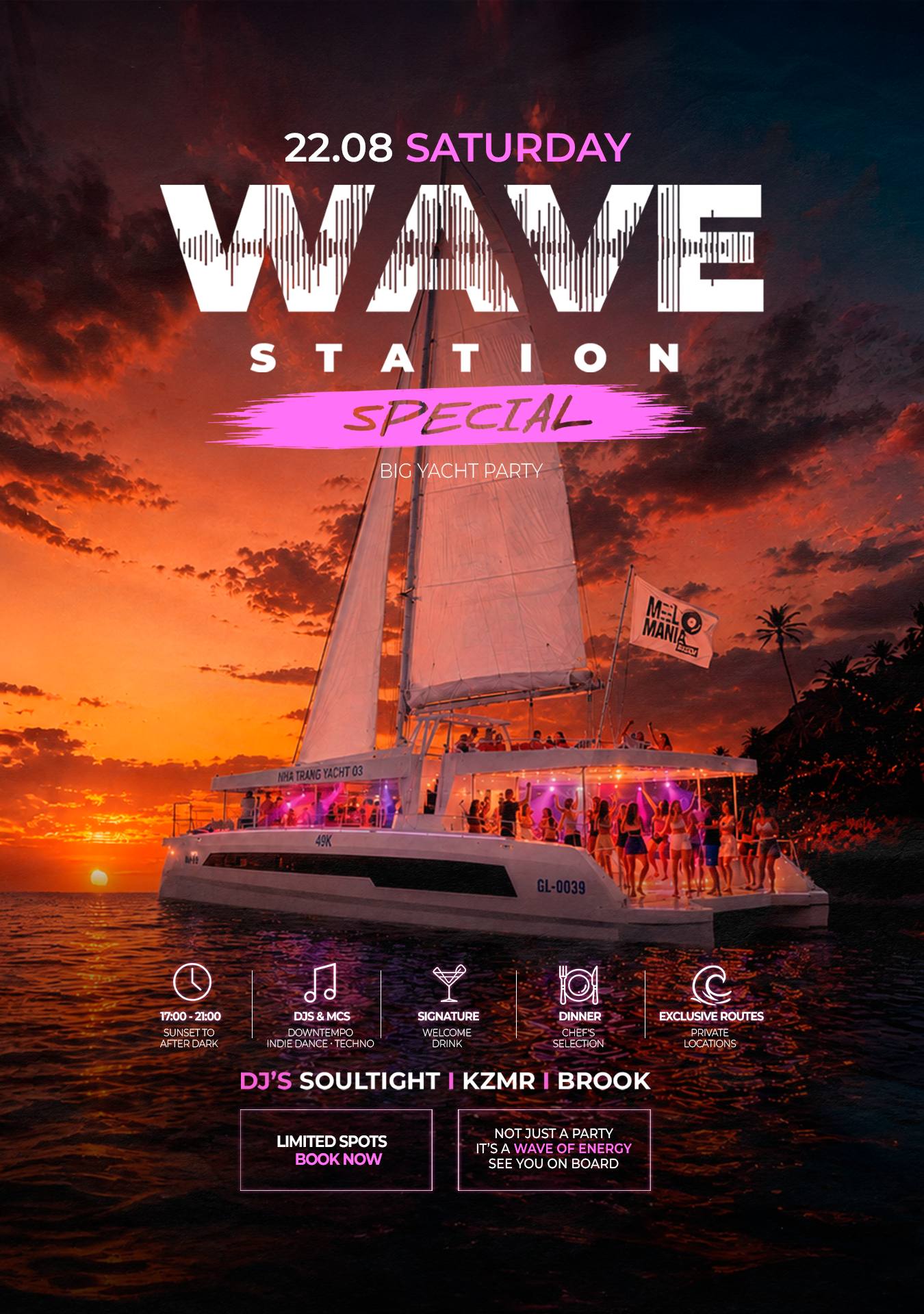 22 августа состоится специальная яхт-вечеринка WAVE STATION в открытом море.