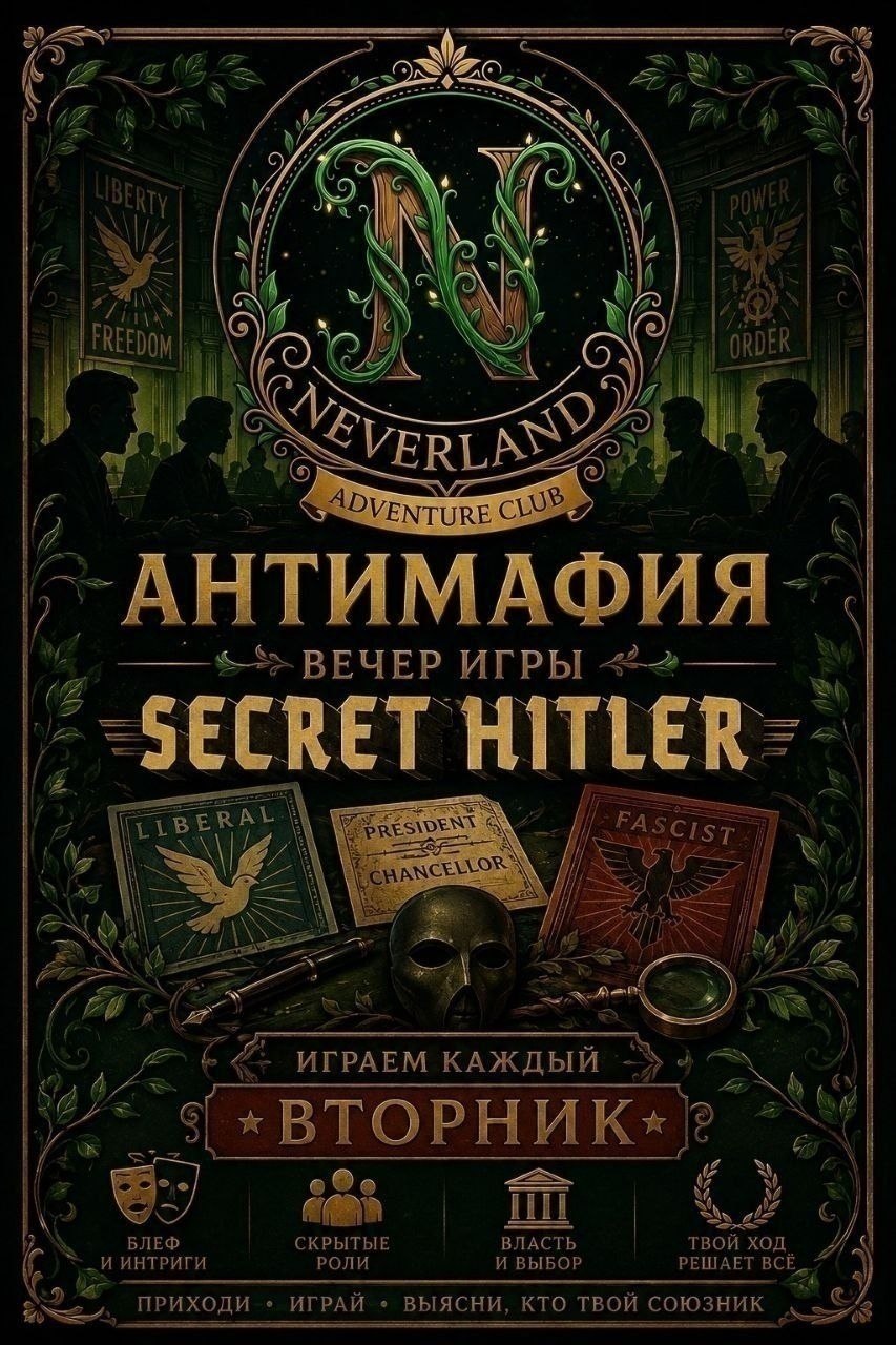 Приглашаем на игровую встречу по игре «Тайный Гитлер» (Secret Hitler)…