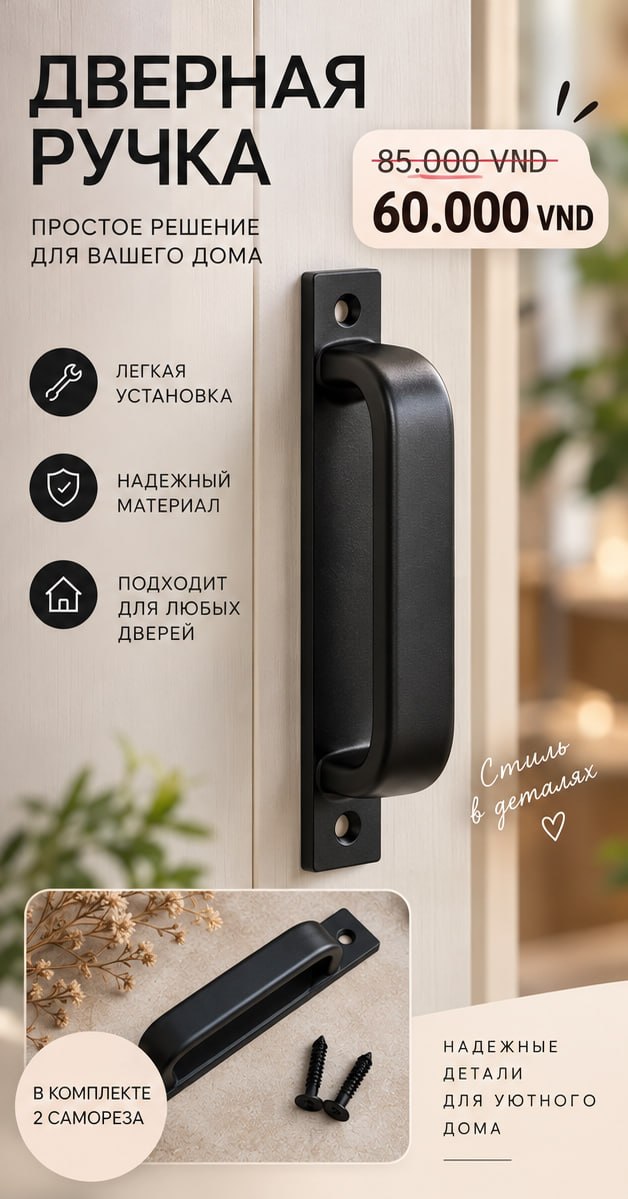 Фото 2: Продаются абсолютно новые вещи: стульчик/подставка для ног (180 000 VND), дверная ручка…
