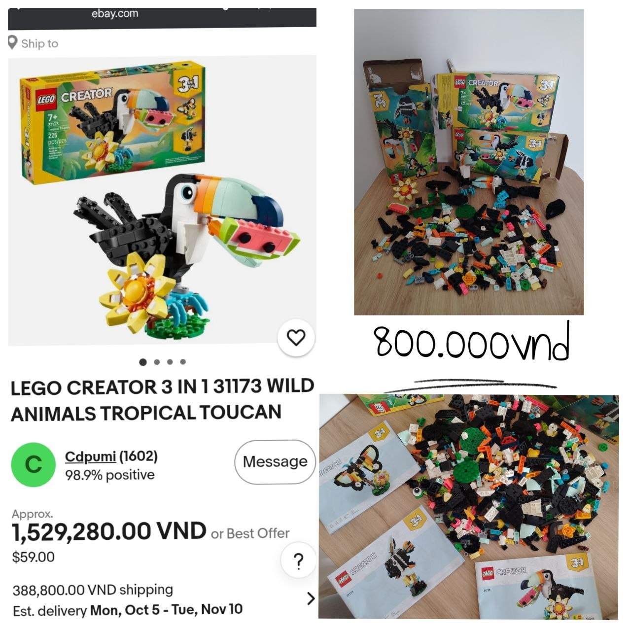 Фото 2: Конструкторы Lego Creator 3 в 1, оригинал, упаковки вскрыты, были в сборке.