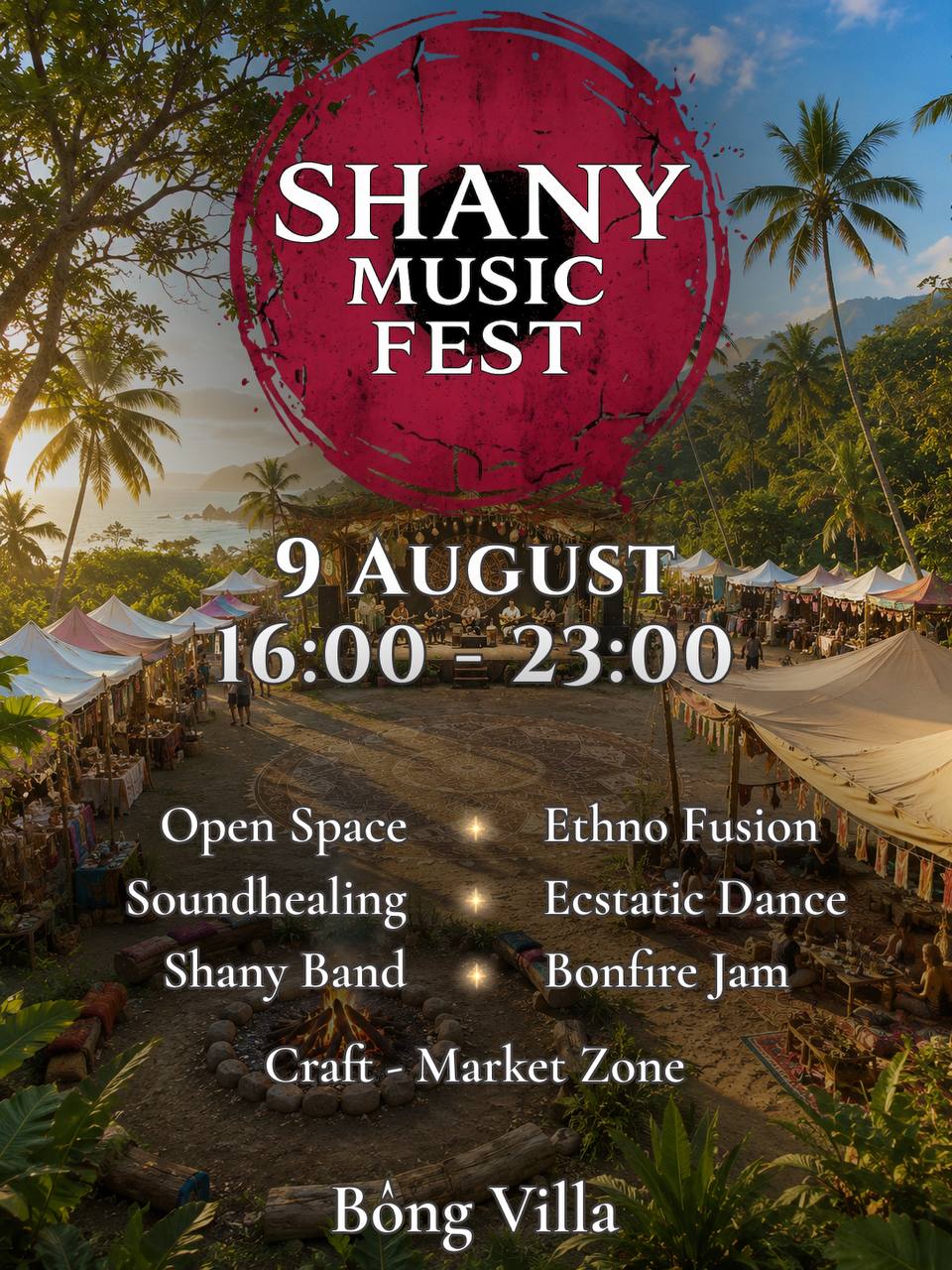 9 августа в BONG VILLA пройдёт музыкальный фестиваль SHANY MUSIC FEST.