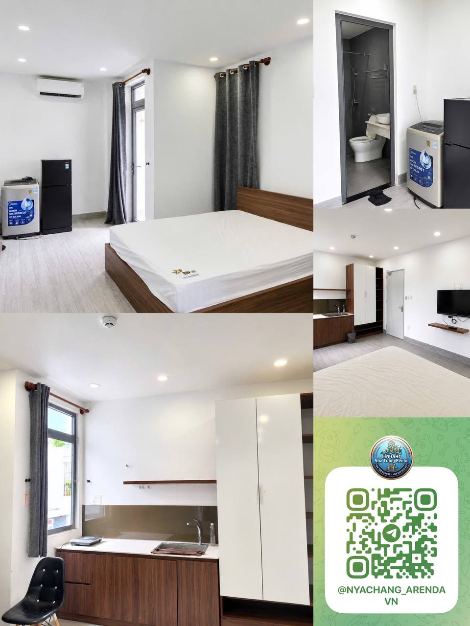Сдаётся студия 28 м² с окном в Hà Quang 2, южная часть Нячанга