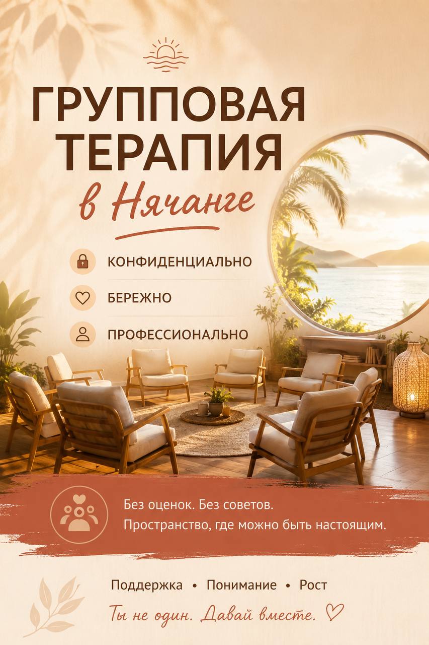 Еженедельная конфиденциальная групповая терапия в Нячанге