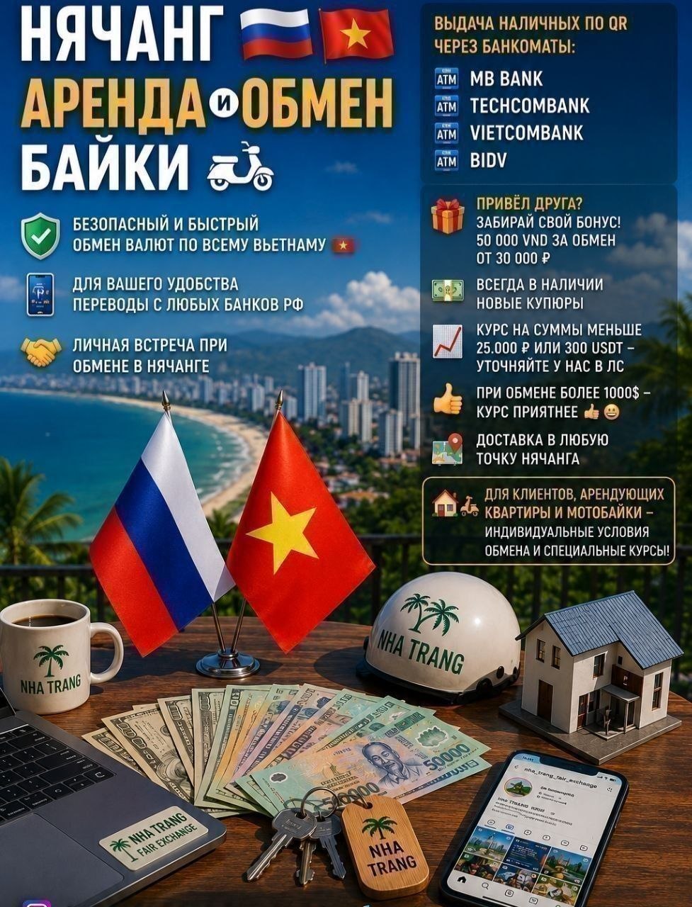 Безопасный и быстрый обмен валют с выдачей наличных по QR через банкоматы Vietcombank и…