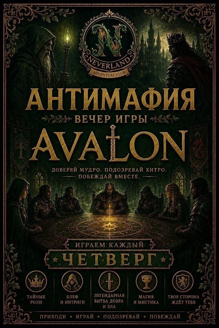Вечер игры в Авалон в клубе NEVERLAND