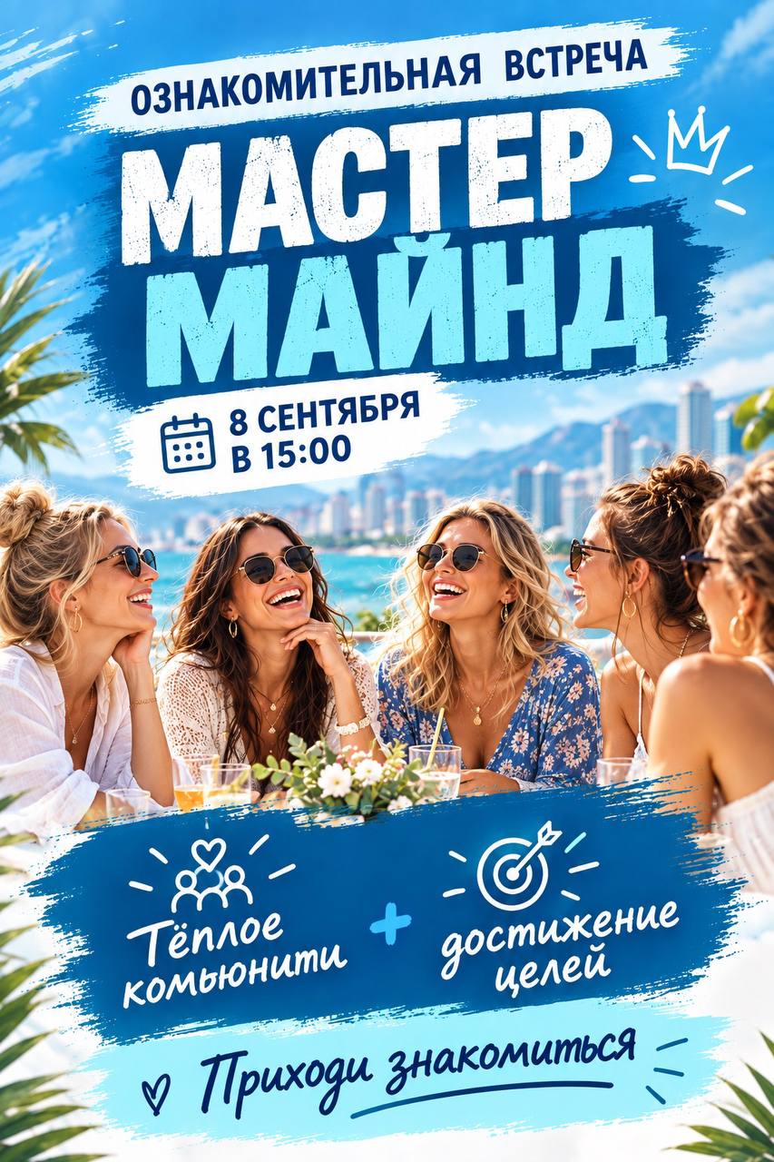 Приглашение на ознакомительную встречу мастер-майнда для женщин в Нячанге.
