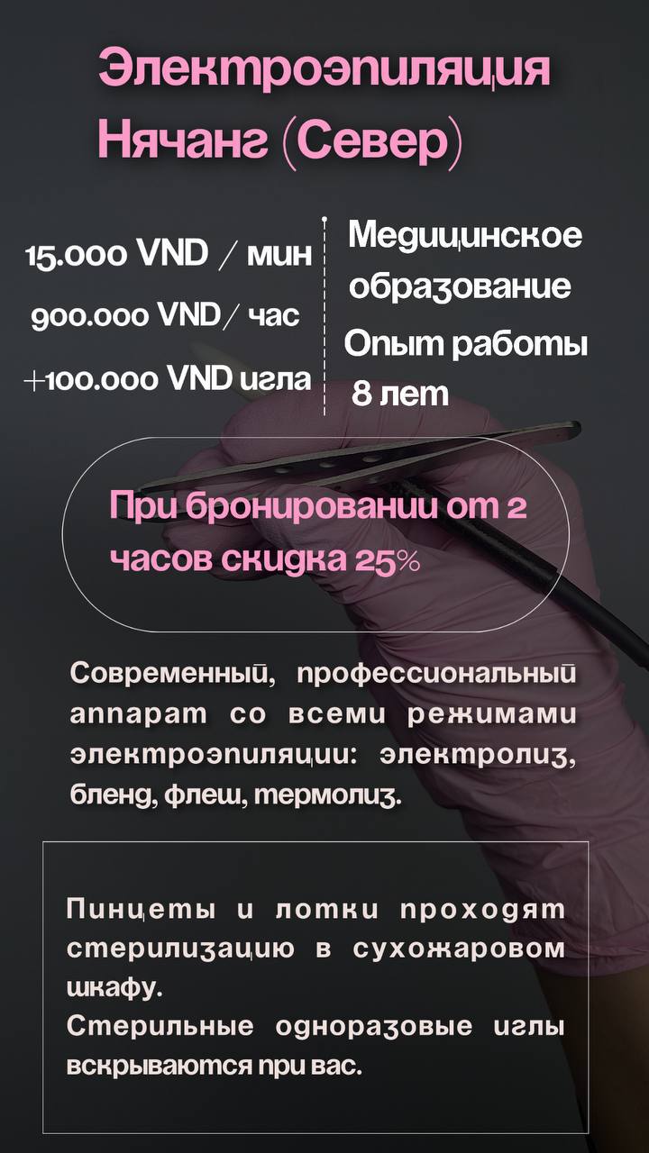 Частный мастер с медицинским образованием и 8-летним стажем проводит электроэпиляцию