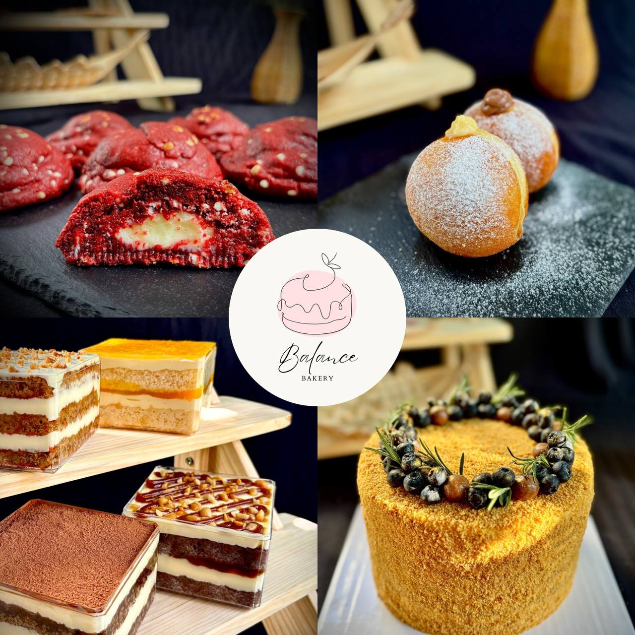 Кондитерская Balance Bakery предлагает торты на заказ, порционные десерты, печенье…