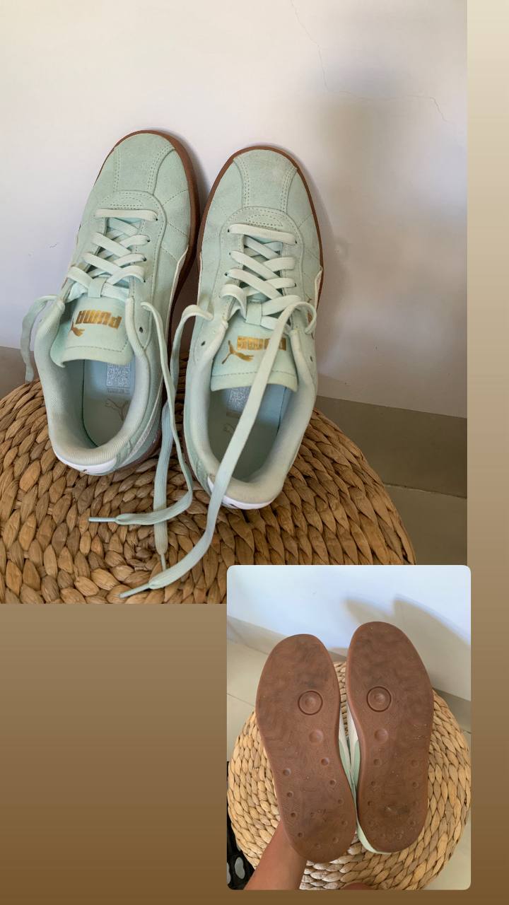 Продаются различные вещи: набор зубных паст, топ, футболка Reebok, кроссовки Puma…