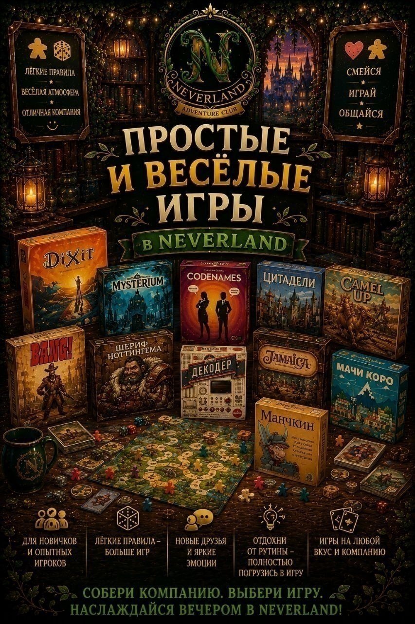 Фото 3: В воскресенье, 23 августа, в клубе настольных игр NEVERLAND пройдёт большая игротека.