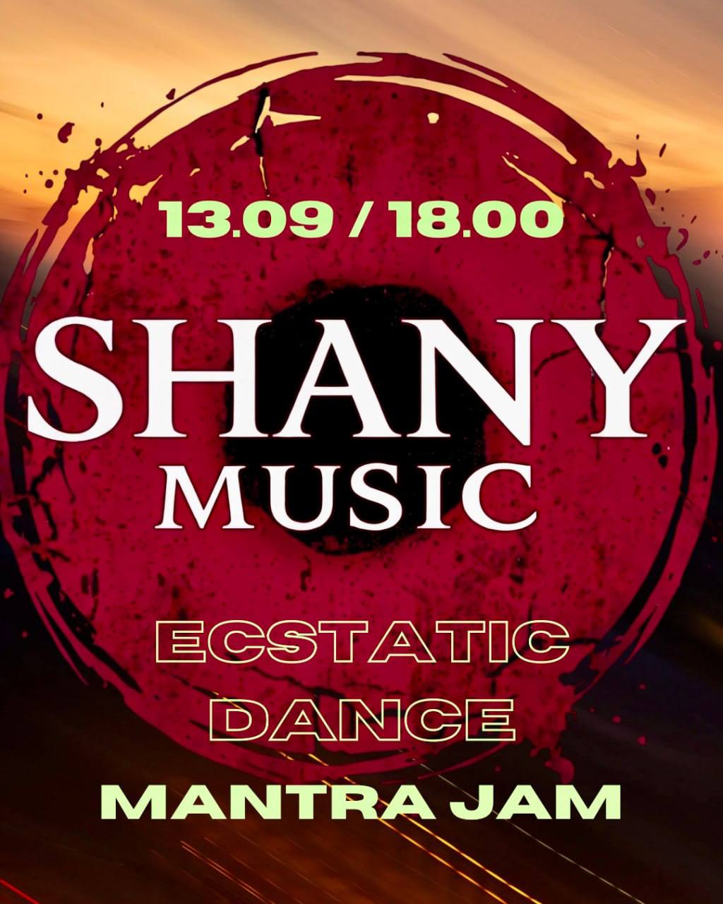 13 сентября пройдёт объединённое событие MANTRA JAM и ECSTATIC DANCE от Shany Music.